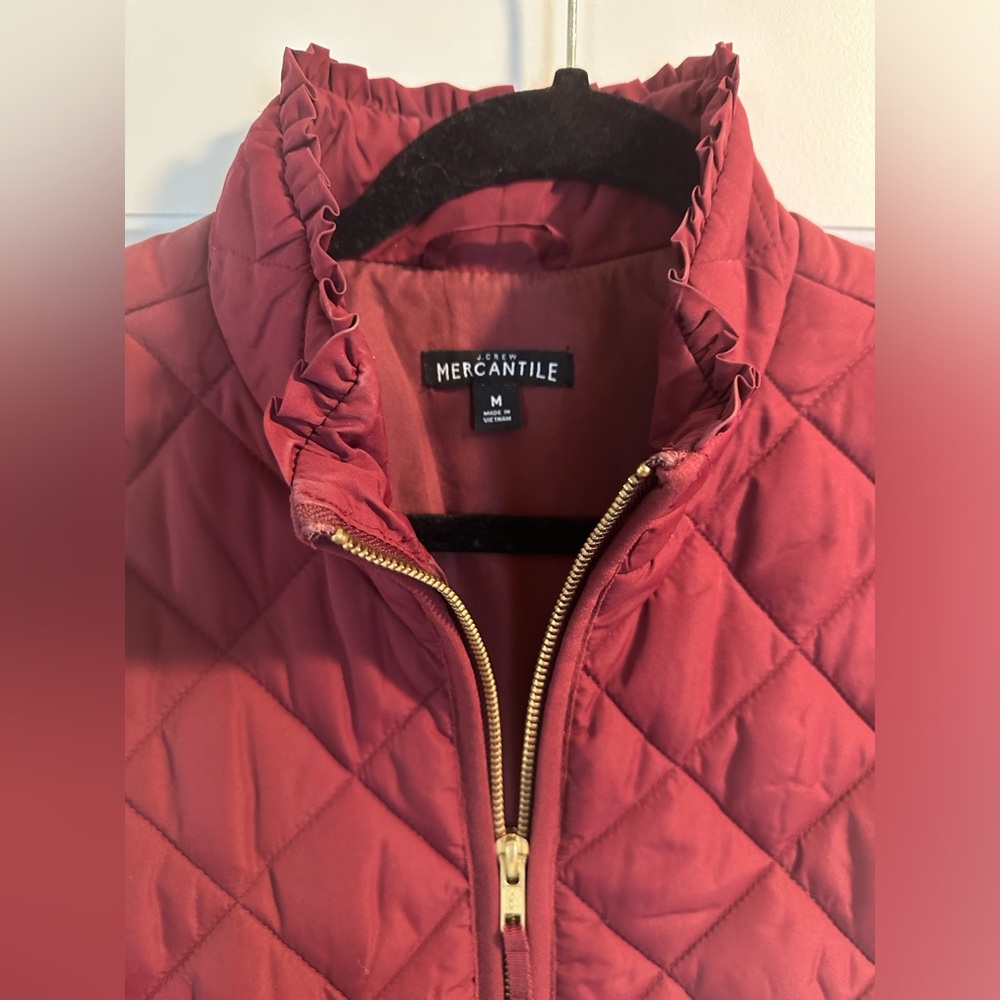 J. Crew Factory Quilted Vest in Deep Burgundy - Picture 2 of 2